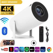 Mini Projetor Smart 4k Wifi 1080p HD HY300 Cor Branco brilho impressionante