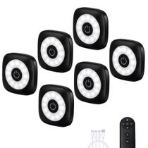 Mini Puck Lights recarregáveis MICLIONLED com controle remoto (pacote com 6) Mini Puck Lights recarregáveis MICLIONLED com controle remoto (pacote com 6)