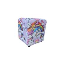 Mini Puff Decorativo Dado Infantil Suede Unicórnios