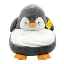 Mini Puff Poltrona Pinguim Pelúcia Cinza 30cm Mini Puff Poltrona Pinguim Pelúcia Cinza 30cm