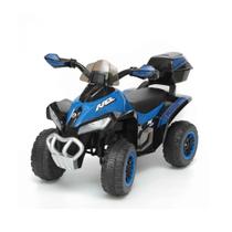 Mini quadriciclo eletrico 6v azul infantil com sons e luz