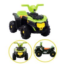Mini Quadriciclo Elétrico Infantil 6V Verde Bivolt com Som e Luz Bateria Recarregável