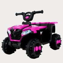 Mini Quadriciclo Elétrico Infantil Rosa Bateria 6 Volts Som e Luz