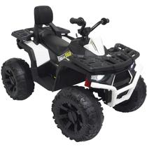 Mini Quadriciclo Elétrico Moto Infantil Bateria 12V Luz Som Controle Bivolt Branco Brinqway BW-209