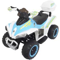 Mini Quadriciclo Moto Elétrica Criança Infantil Bateria 6V Luz Som Bivolt Branco Brinqway BW-129 BR