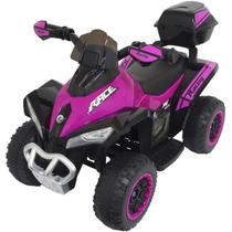 Mini Quadriciclo Moto Elétrica Criança Infantil Bateria 6V Luz Som Bivolt Rosa Brinqway BW-129 RS