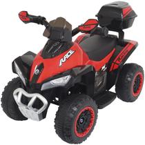 Mini Quadriciclo Moto Elétrica Criança Infantil Bateria 6V Luz Som Bivolt Vermelho Brinqway BW-129 V