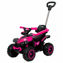 Mini Quadriciclo Rosa Andador Infantil 6V Elétrico Com Farol Led E Música