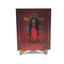 Mini Quadro Adorno Jesus Das Santas Chagas De Mesa e Parede MDF
