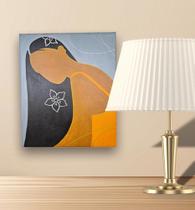 Mini Quadro Top de garota minimalista pintado a mão em acrílico medindo 30x25cm