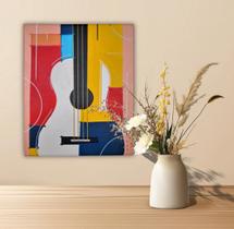 Mini Quadro Top Decorativo de Violão figurativo pintado a mão medindo 30x25cm