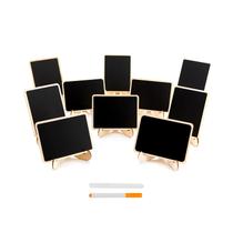 Mini Quadros Negros DSTELIN Pacote com 10 Unidades 10x7,5cm com Suporte de Madeira Mini Quadros Negros DSTELIN Pacote com 10 Unidades 10x7,5cm com Suporte de Madeira
