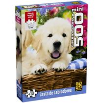 Mini Quebra Cabeça 500 Peças Cesta de Labradores Grow