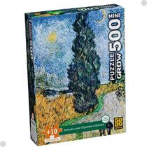 Mini Quebra-Cabeça 500 Peças Estrada com Cipreste e Estrela Van Gogh 04605 - Grow