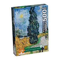Mini Quebra-cabeça 500 peças Estrada com Cipreste e Estrela Van Gogh Grow - 04605