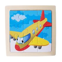 Mini Quebra-Cabeça Avião de Madeira