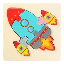 Mini Quebra-Cabeça Montessori - Foguete
