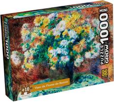 Mini Quebra Cabeça Vaso de Flores de Renoir 100 Peças Grow