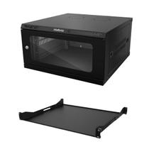 Mini Rack 5u Desmontável Parede Intelbras Organizador Padrão 19 Cftv Rede Lan e 1 Bandeja 250mm