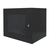 Mini Rack Indoor Max Eletron Parede - 8U - 350mm Preto Com Porta Acrílica Interno- CFTV - Caixa organizadora