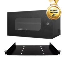 Mini Rack Organizador 5u Dvr Cftv Switch Com Bandeja E Tampa