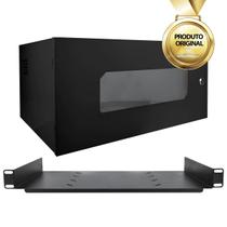Mini Rack Organizador 5u Dvr Cftv Switch Com Bandeja E Tampa