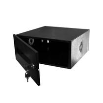 Mini Rack Organizador CFTV 15" polegadas 360mm Porta Acrílica Preto com Fechadura Onix Security