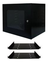 Mini Rack Parede Servidor 8u Padrão 19 2 Bandejas 250mm
