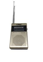 Mini rádio AM/FM de bolso com antena e fone portátil