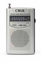 Mini rádio AM/FM de bolso portátil de pilha no estilo antigo MK-203 TG