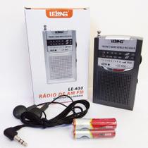 Mini Rádio de Bolso AM/FM LE-650- Lelong + 2 Pilhas