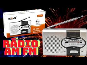 Mini Rádio de Bolso AM/FM/SW LE-651- Lelong + 2 Pilhas