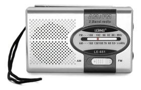 Mini Radio De Bolso Portatil Am/Fm + Fone De Ouvido Le-651