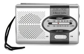 Mini Radio De Bolso Portatil Am/fm + Fone De Ouvido Le-651 - Alinee
