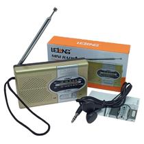 Mini Rádio Lelong De Bolso Mão A Pilha Am/Fm Entrada De Fone