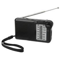 Mini Rádio Portátil AM/FM C/ Antena Retrátil Som Nítido Preto