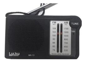 MINI Radio Portatil Am Fm De Bolso Preto Lucky Mk13 Novo NF