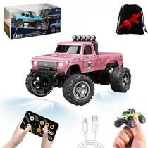 Mini RC Monster Truck em escala 1/64 com controle remoto de luzes
