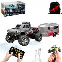 Mini RC Monster Truck em escala 1/64 com controle remoto de luzes Mini RC Monster Truck em escala 1/64 com controle remoto de luzes