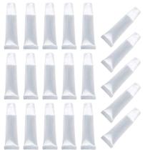 Mini recipientes de bálsamo de brilho labial transparentes vazios e recarregáveis, 15 mL x 20