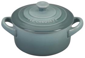 Mini redondo de grés Cocotte Le Creuset com tampa de 240 ml de sal marinho Mini redondo de grés Cocotte Le Creuset com tampa de 240 ml de sal marinho