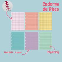 Mini Refil para Caderno de Disco (Caderno Inteligente) - Refil Quadriculado Colorido