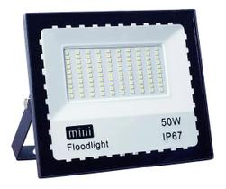 Mini Refletor Holofote 50 Led 50W Branco Frio Ip67 6000k Prova D'água Bivolt