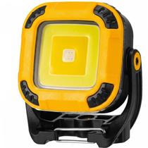 Mini Refletor Holofote LED COB Recarregável Magnético Luz Inspeção Automotiva Mecânico com Base Imã e Gancho USB Amarela