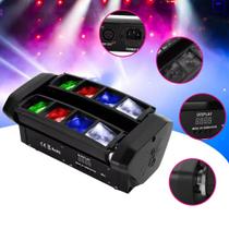 Mini Refletor LED 8 Feixes 40W RGBW Spider DMX512 Luz de Palco Festa Bares Karaoke