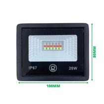 Mini Refletor Led RGB 20W Smd Holofote IP67 Slim Bivolt Colorido - any