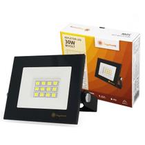 Mini Refletor Preto Led 6,3Cm 30W Bivolt Ip66 Branco Frio