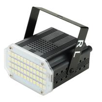 Mini Refletor Strobo De LED Com 48 LEDS Efeito Flash Automático Sonoro Bivolt Com Alça Mini Refletor Strobo De LED Com 48 LEDS Efeito Flash Automático Sonoro Bivolt Com Alça
