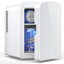 Mini refrigerador eléctrico 4L / enfriador y calentador para 6 latas, color blanco