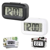 Mini Relógio com Display Digital com Led Alarme Soneca Temperatura Dia Mês Ano Iluminação Inteligente